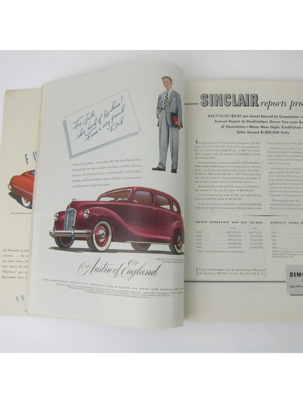 Vintage FORTUNE Magazine June 1948 Oldsmobile, Cadillac, Austin England Car Ads